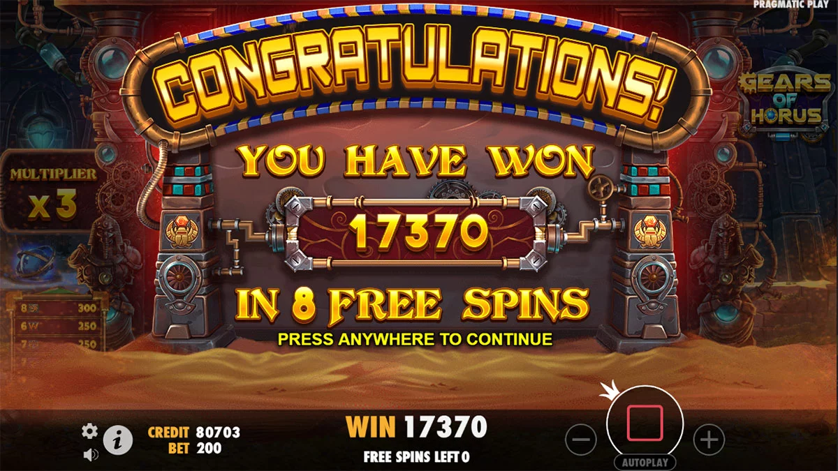 Gears of Horus Total Win