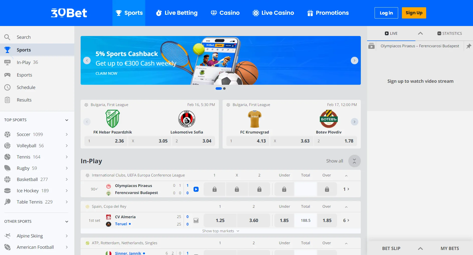 30Bet Casino Sportsbook