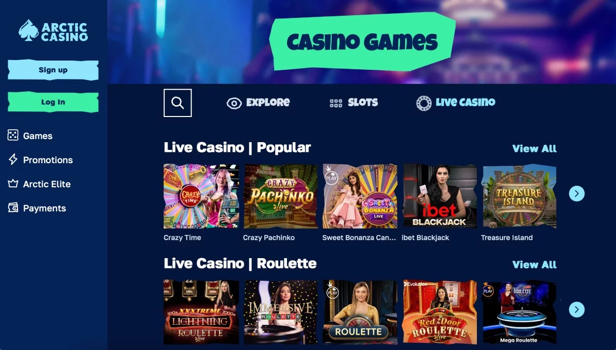Arctic Casino Live Game Collection