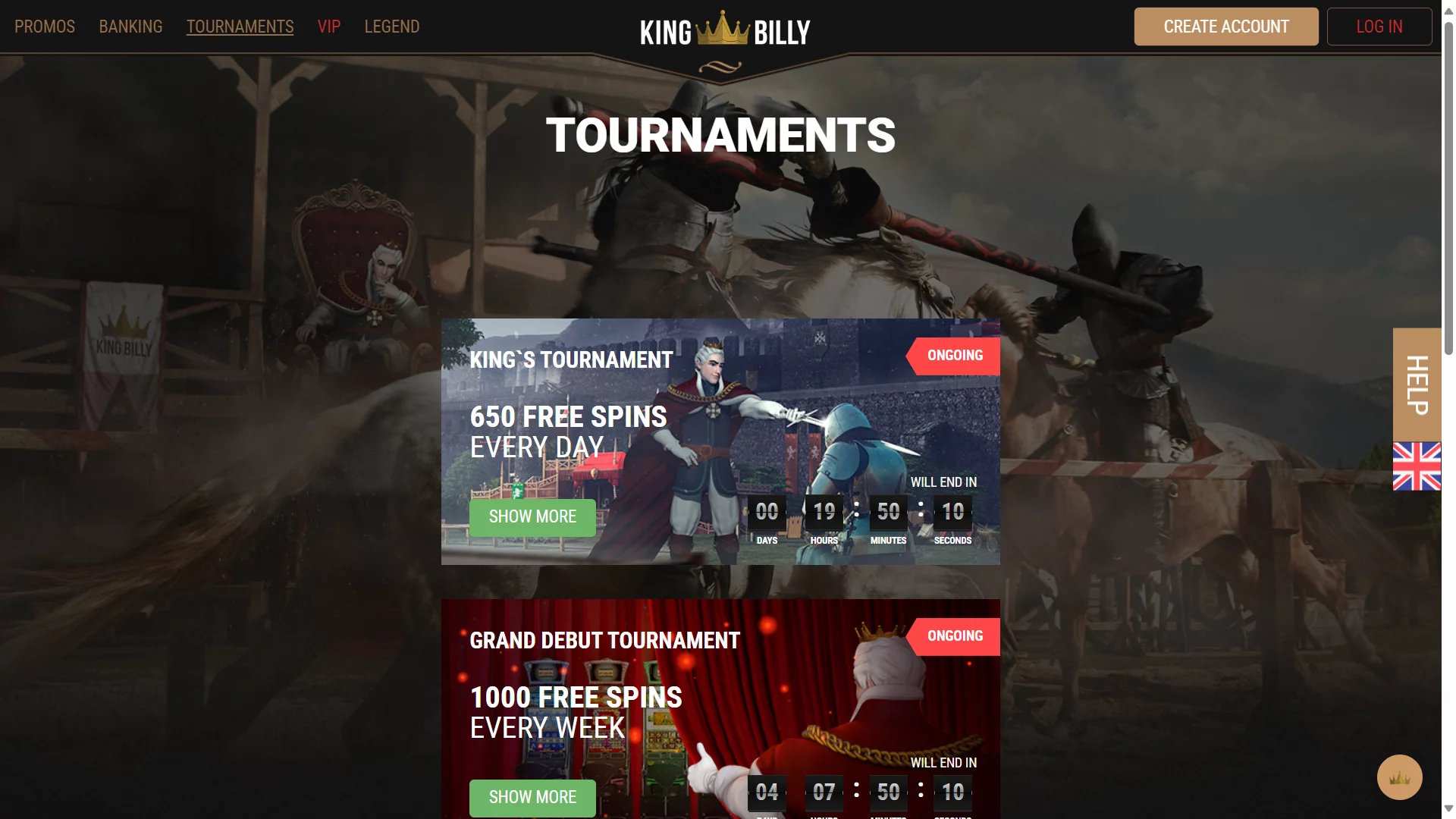 King Billy Casino Tournaments