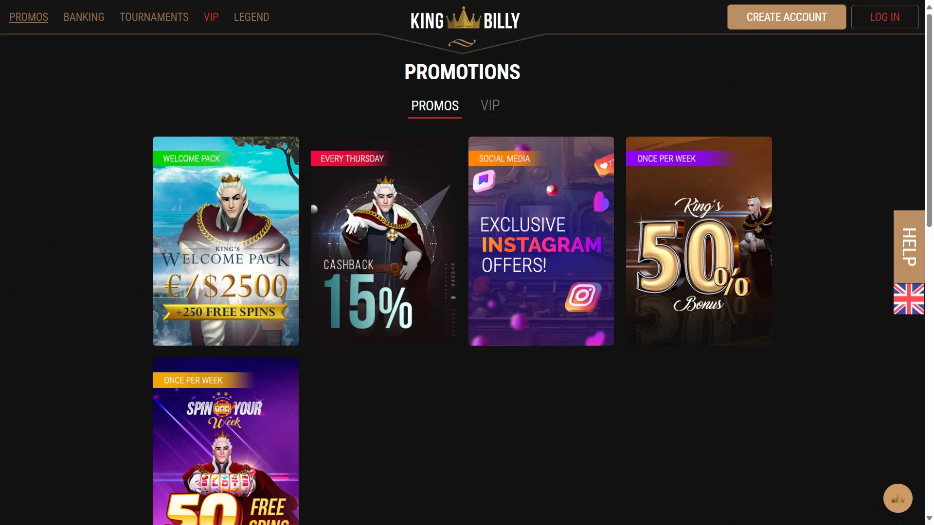 King Billy Casino Promotions