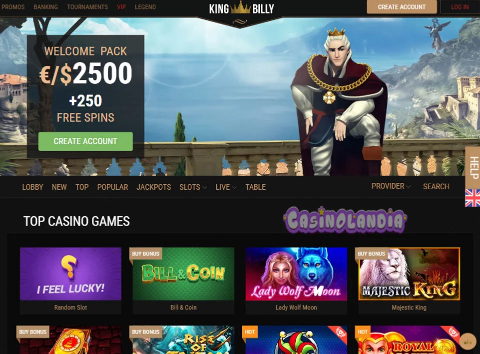 King Billy Casino Horizontal View