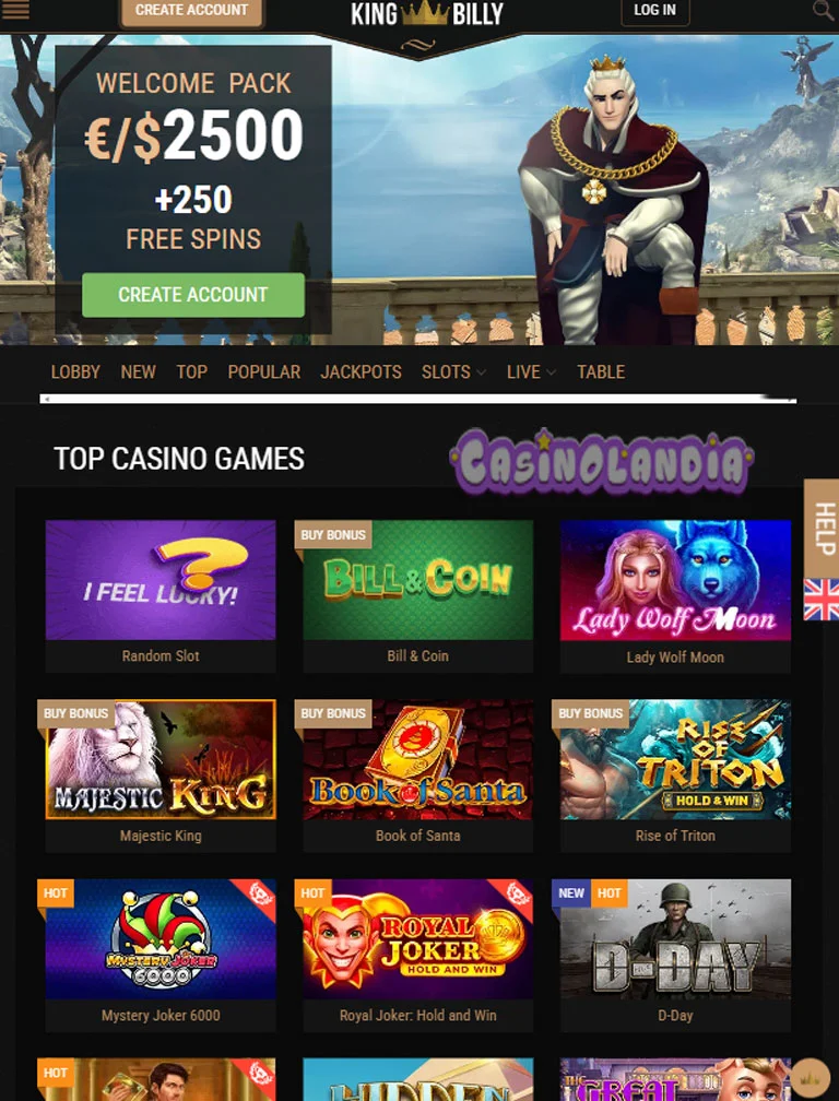 King Billy Casino Vertical View