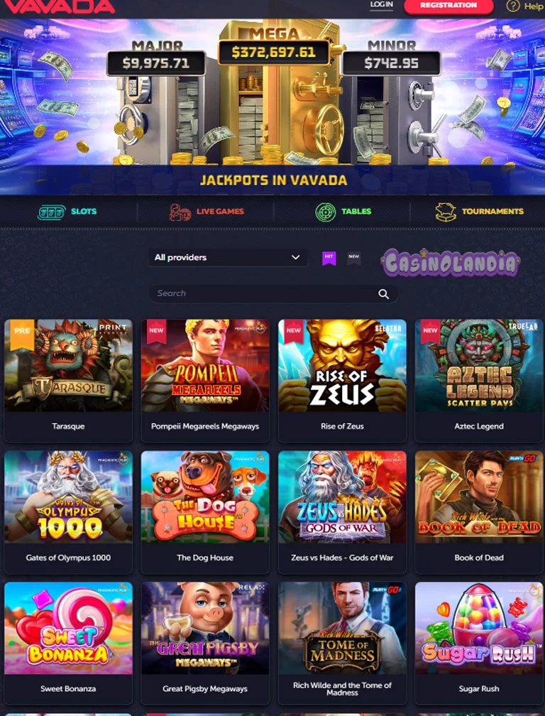 VAVADA Casino Vertical View