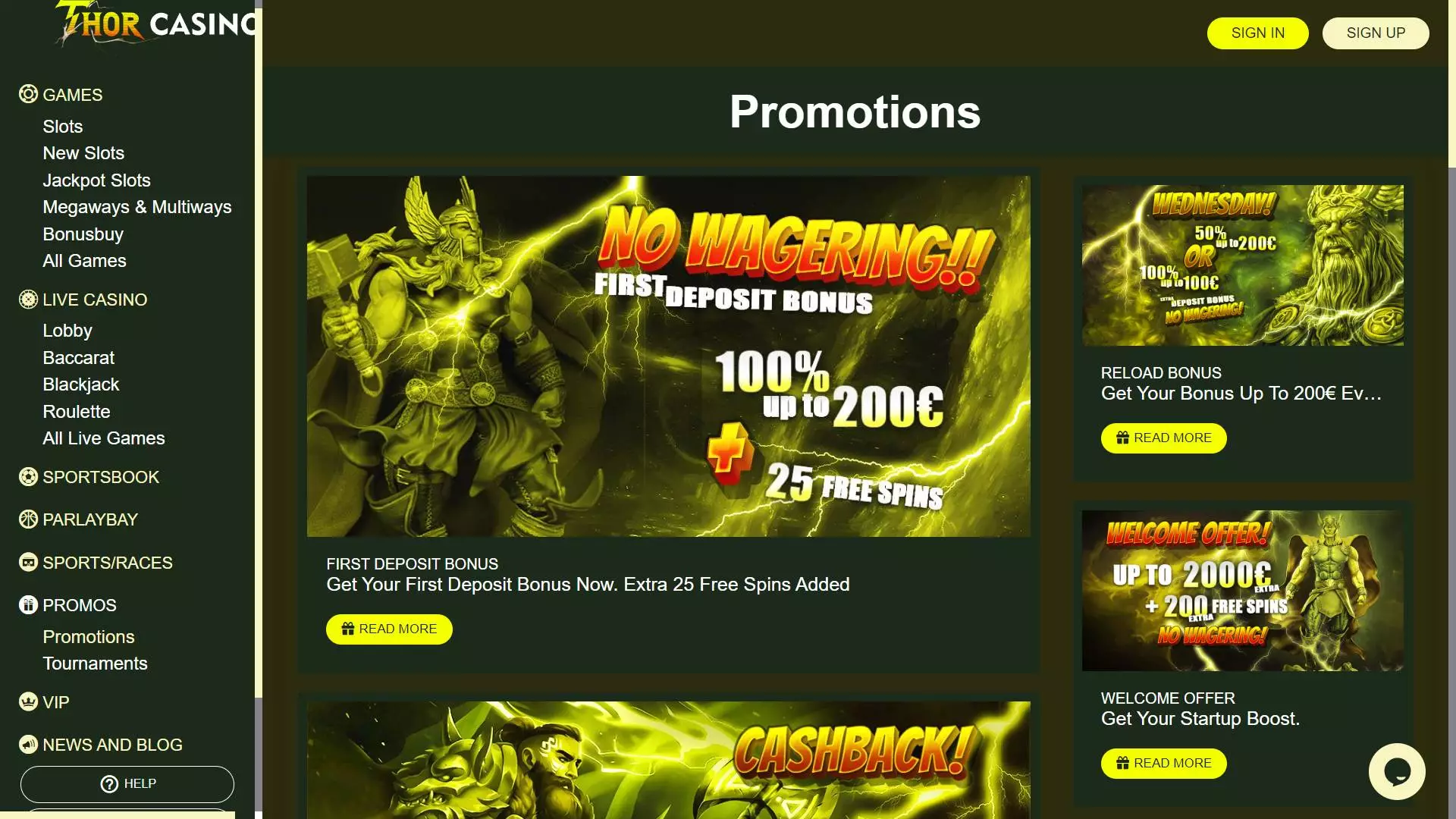 Thor Casino Promotions