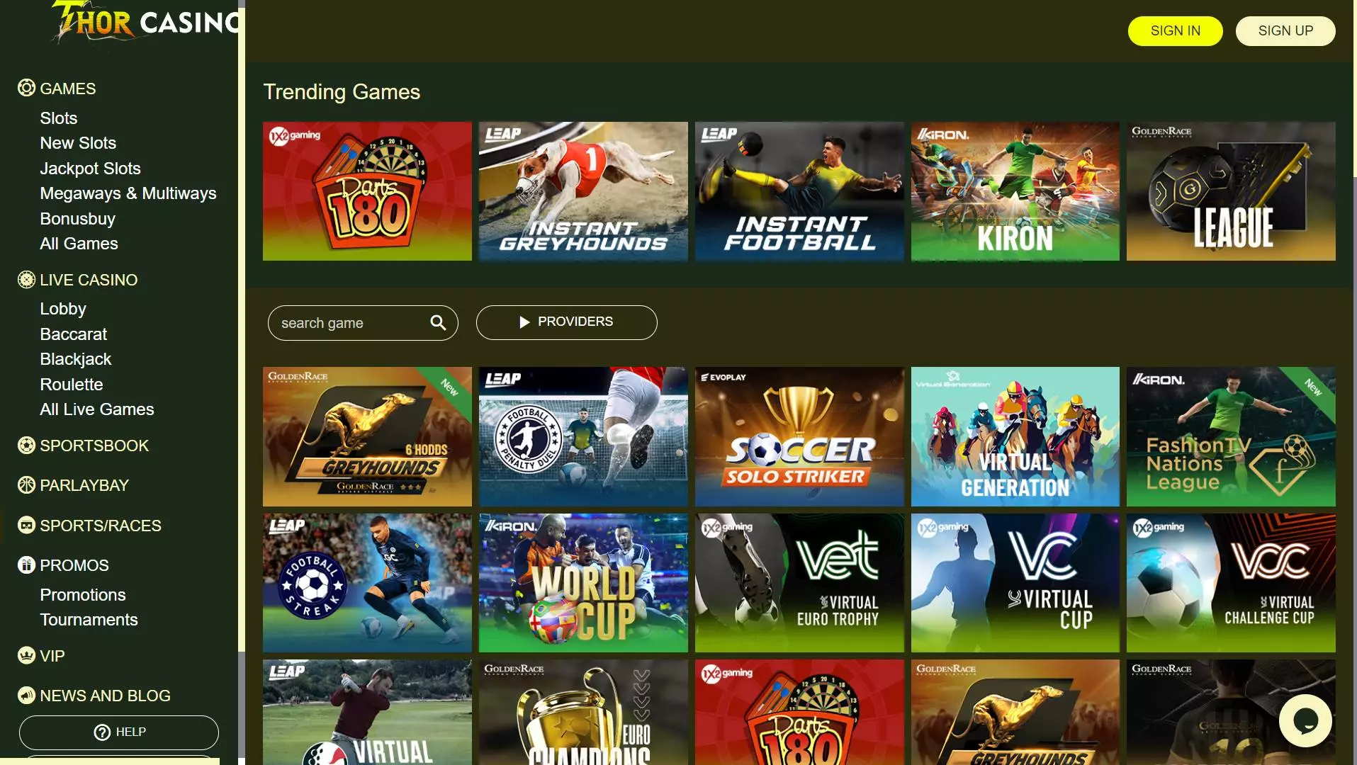 Thor Casino Sports and Races
