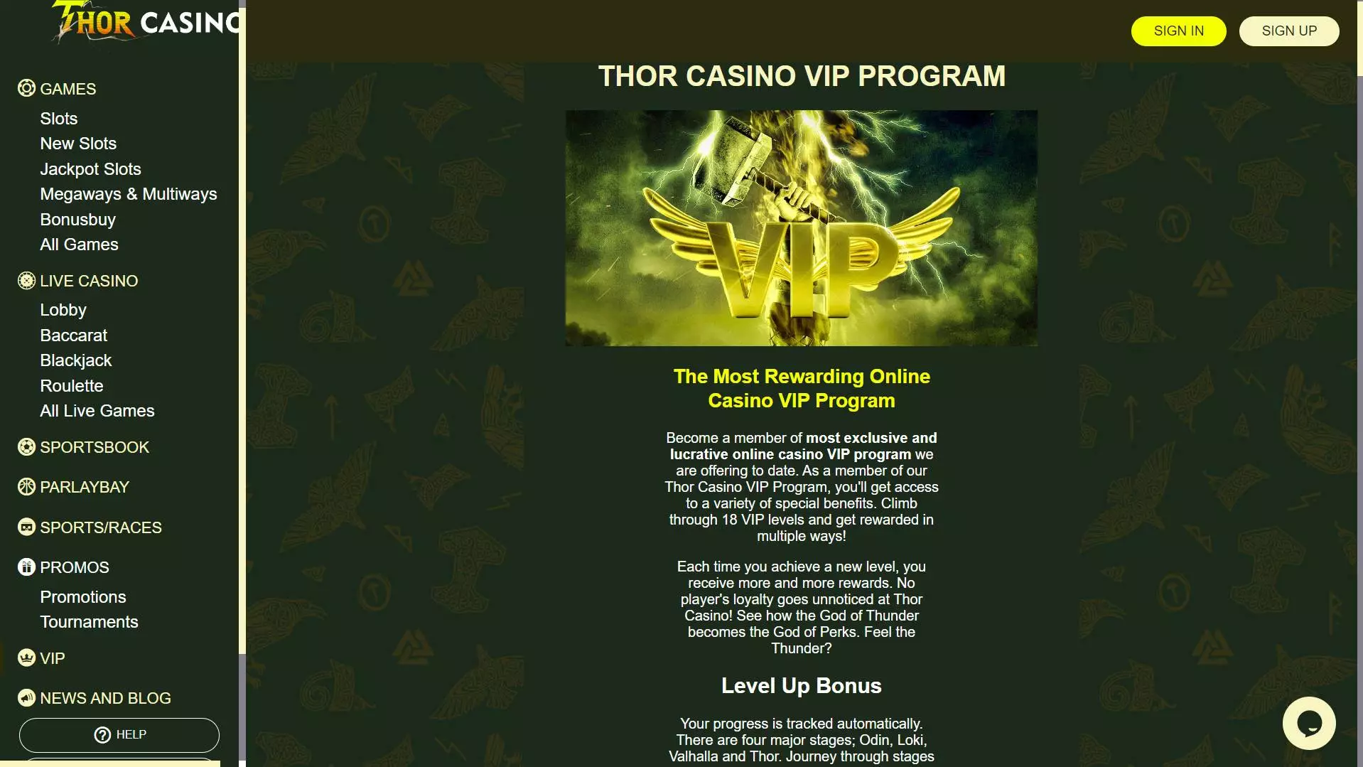 Thor Casino VIP Program