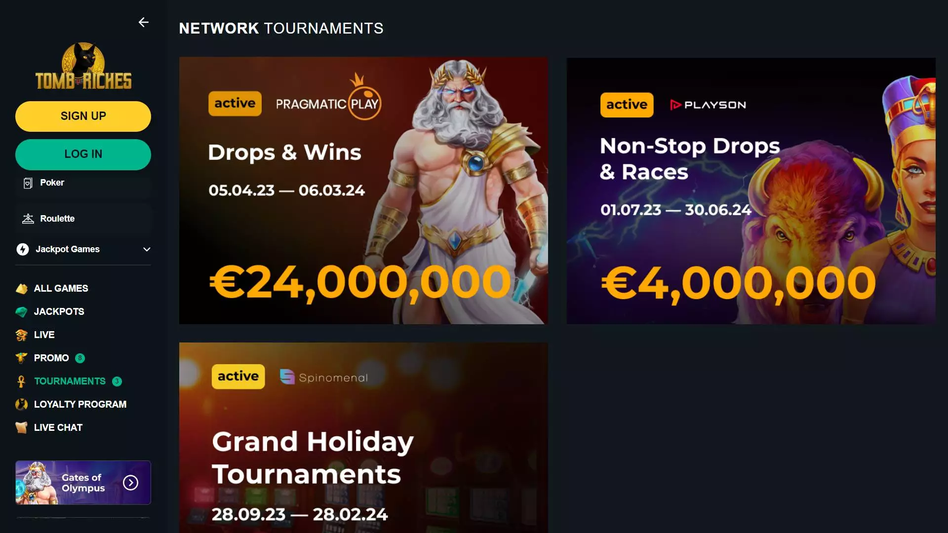 Tomb Riches Casino Bonuses