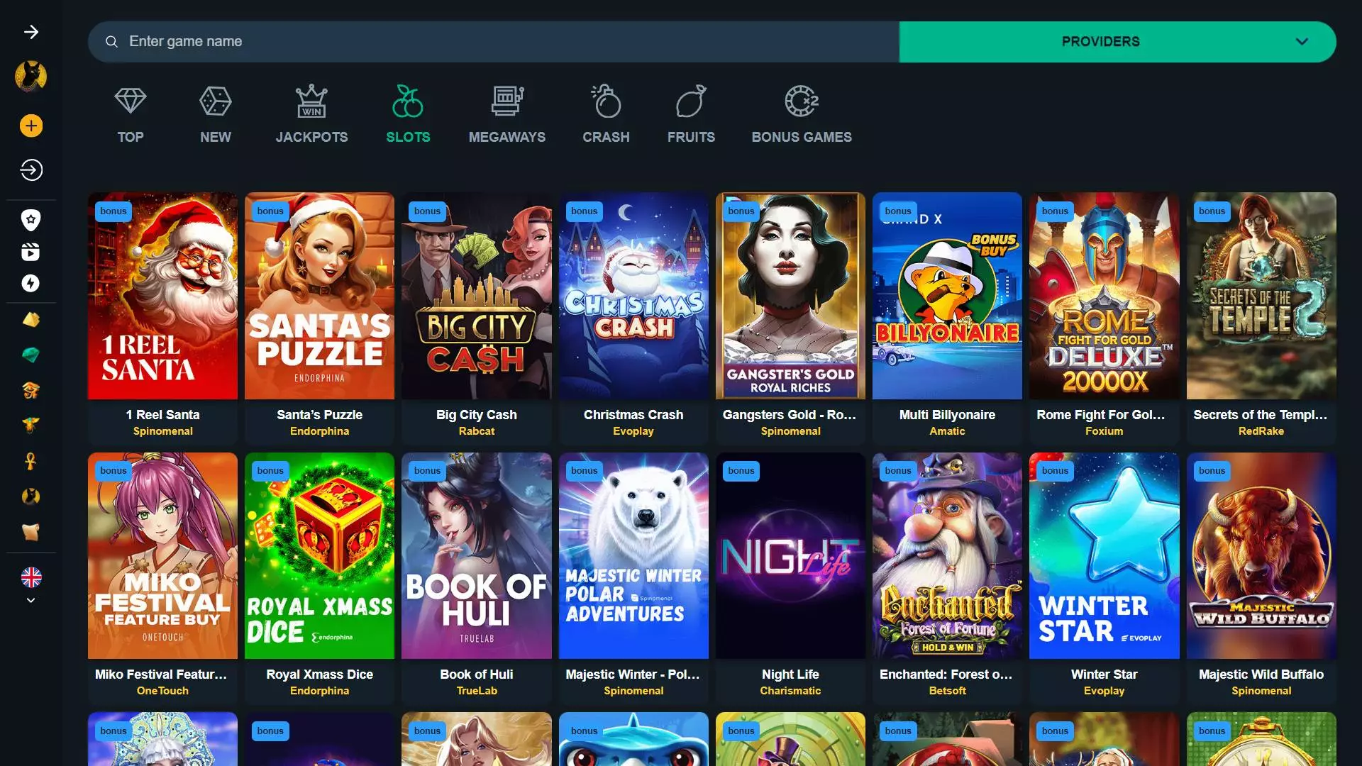 TombRiches Casino Slots Section