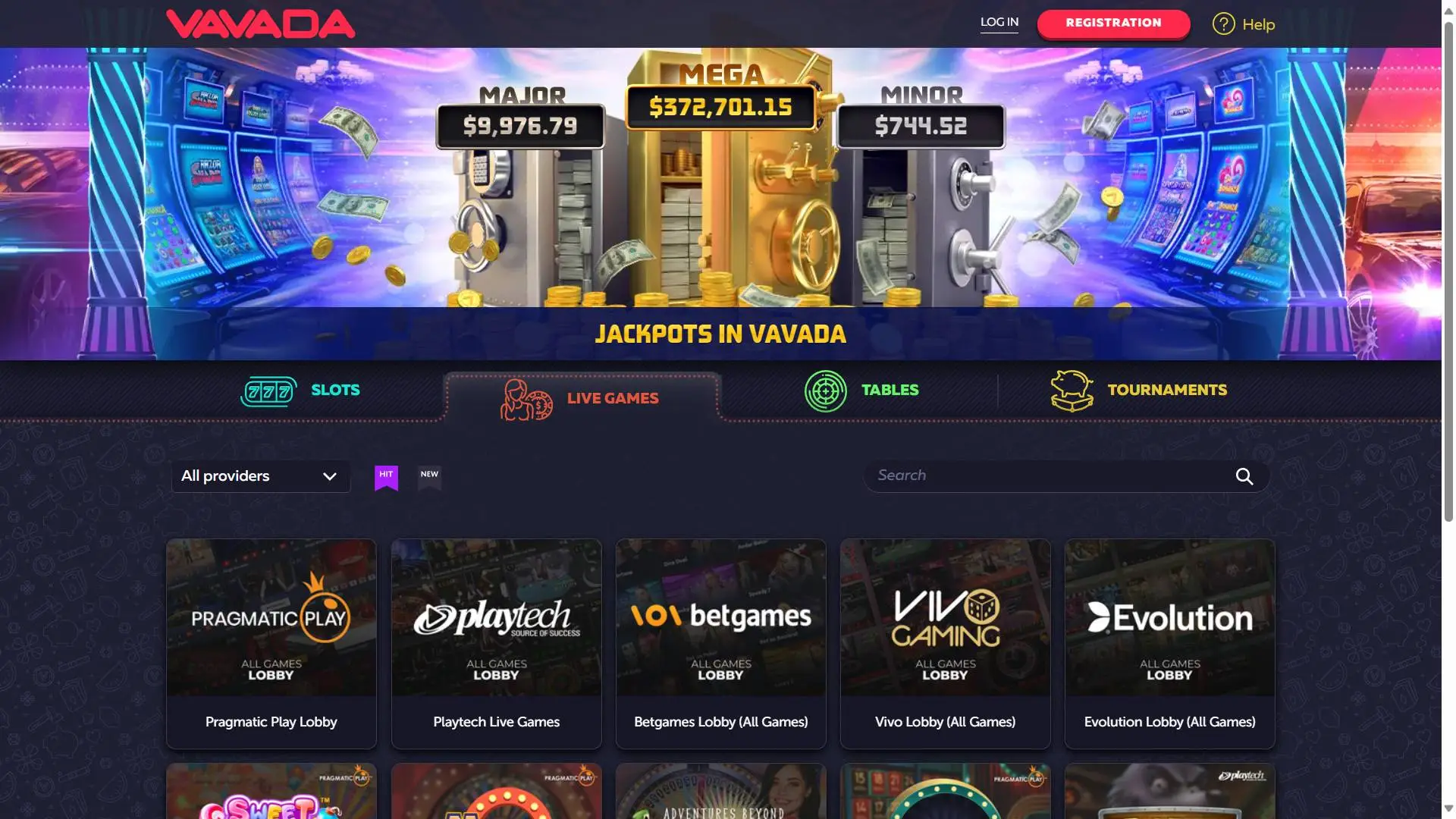 VAVADA Casino Live Casino