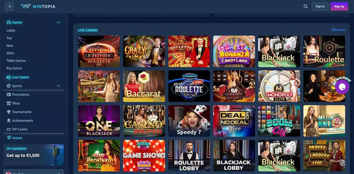 Wintopia Casino Live Casino