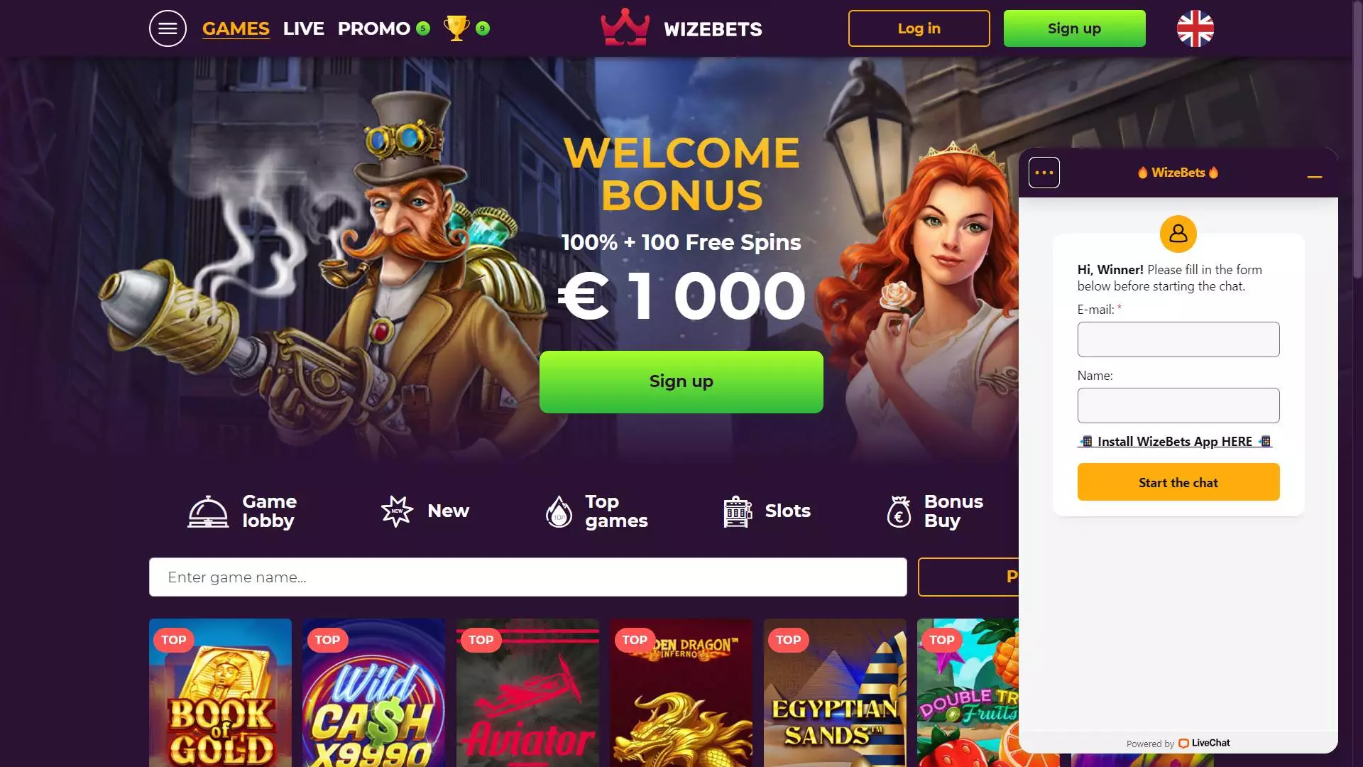 Wizebets Home Page