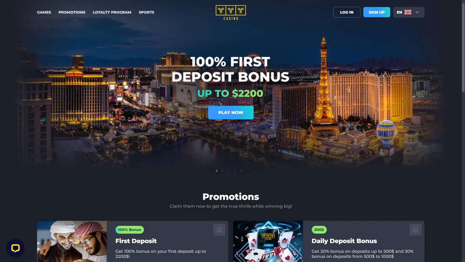 YYY Casino Home Page