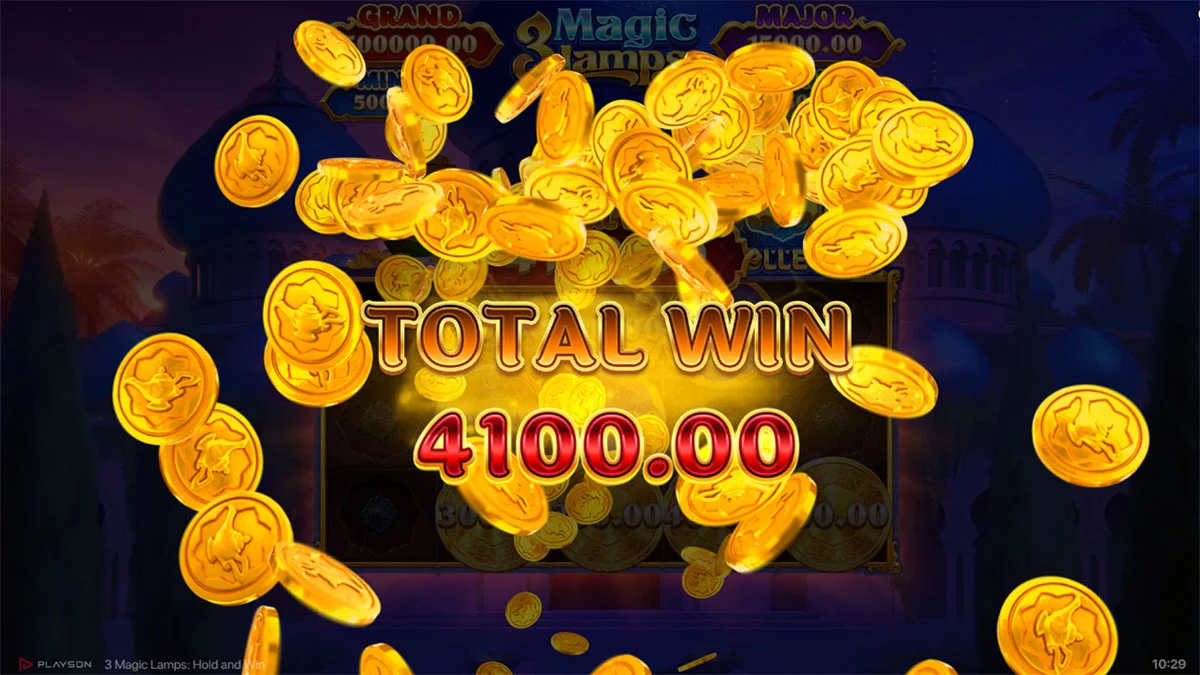 3 Magic Lamps Hold and Win Total Win