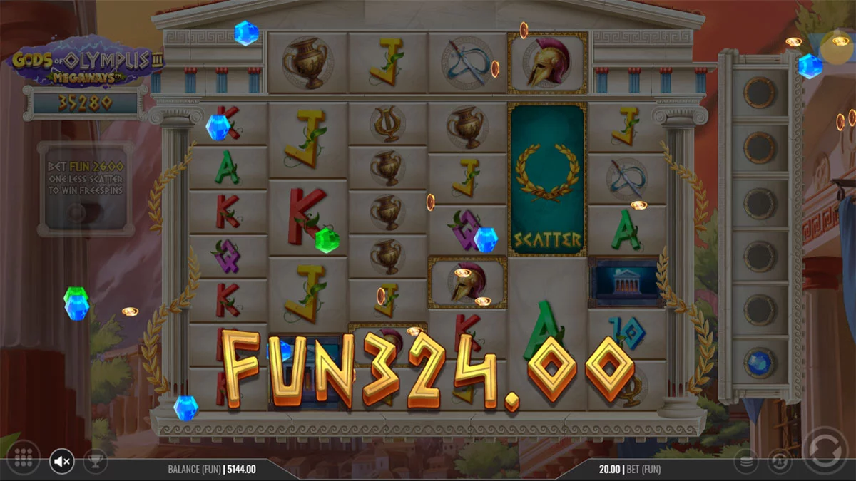 Gods of Olympus 3 Megaways Big Win