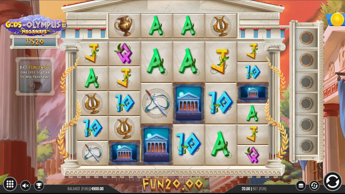 Gods of Olympus 3 Megaways Small Win