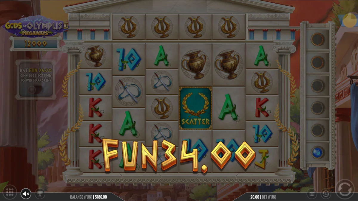 Gods of Olympus 3 Megaways Win