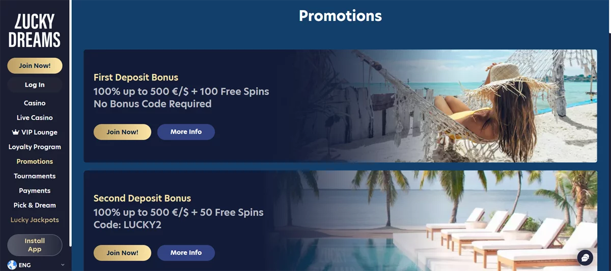 Lucky Dreams Casino Promotions