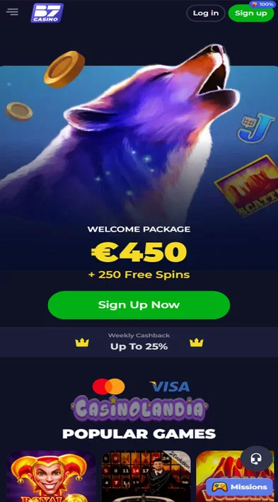 B7 Casino Mobile View