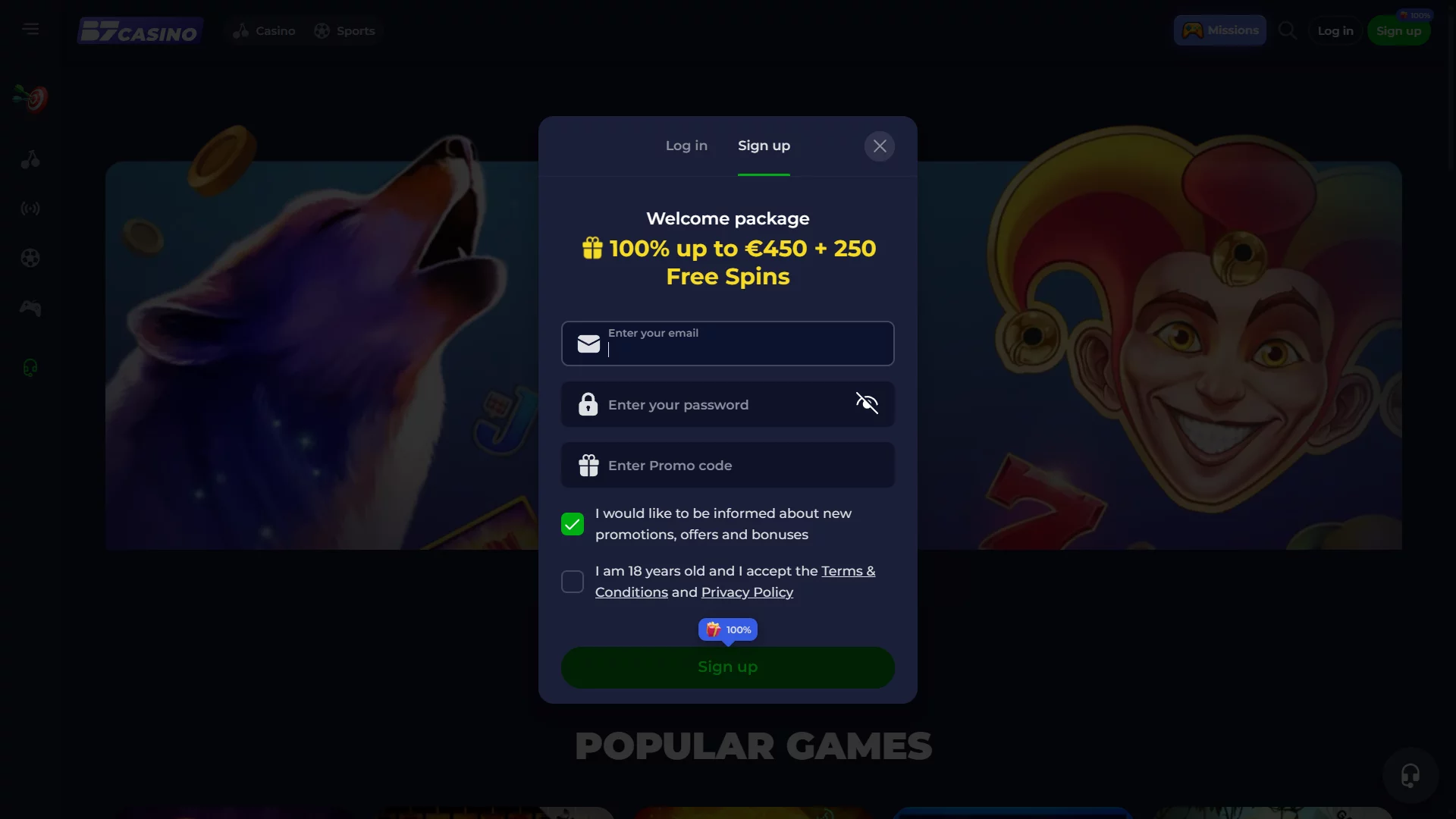 B7 Casino Registration