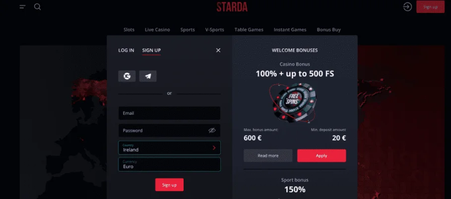 Starda Casino Registration