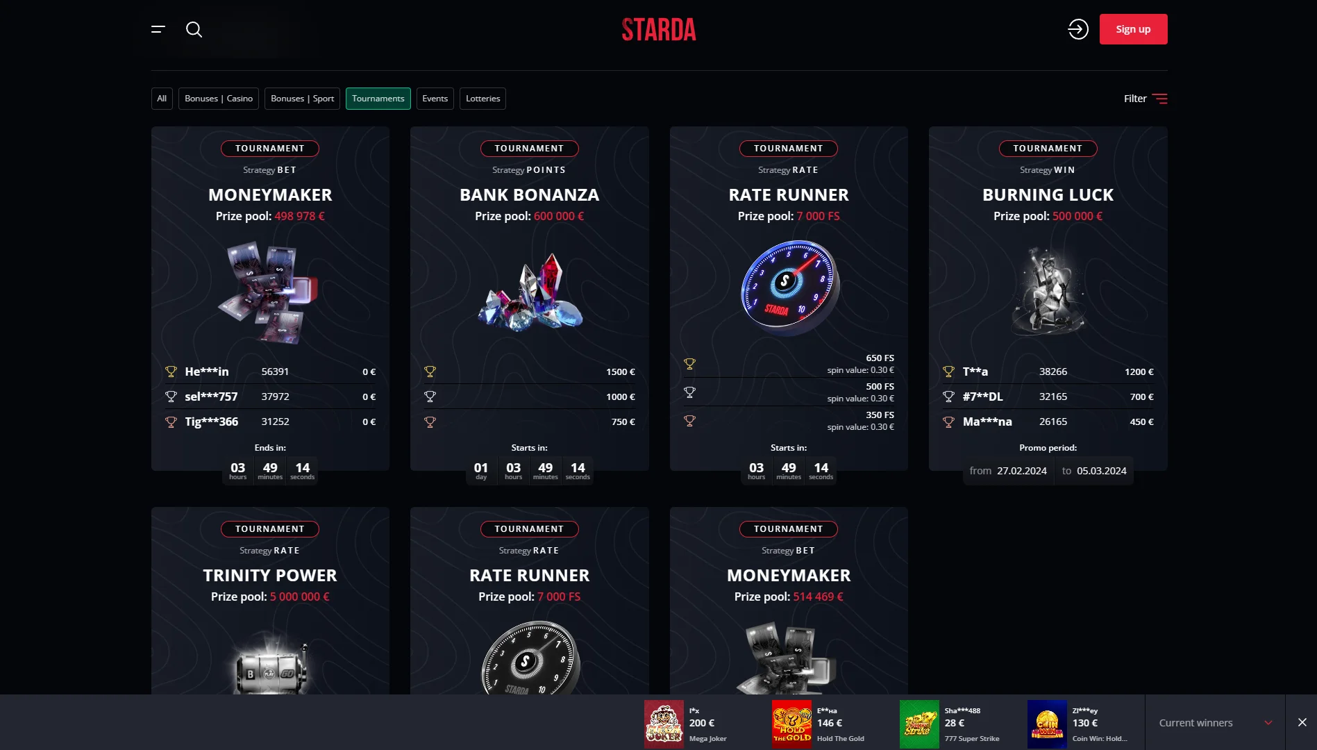 Starda Casino Tournaments