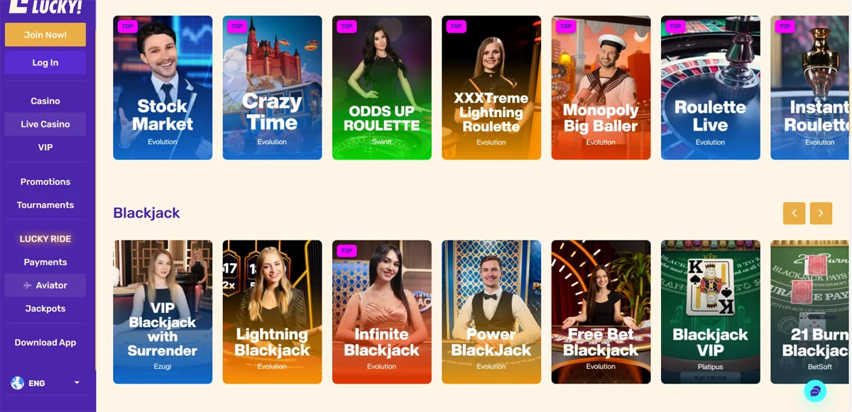 Let's Lucky Casino Live Casino