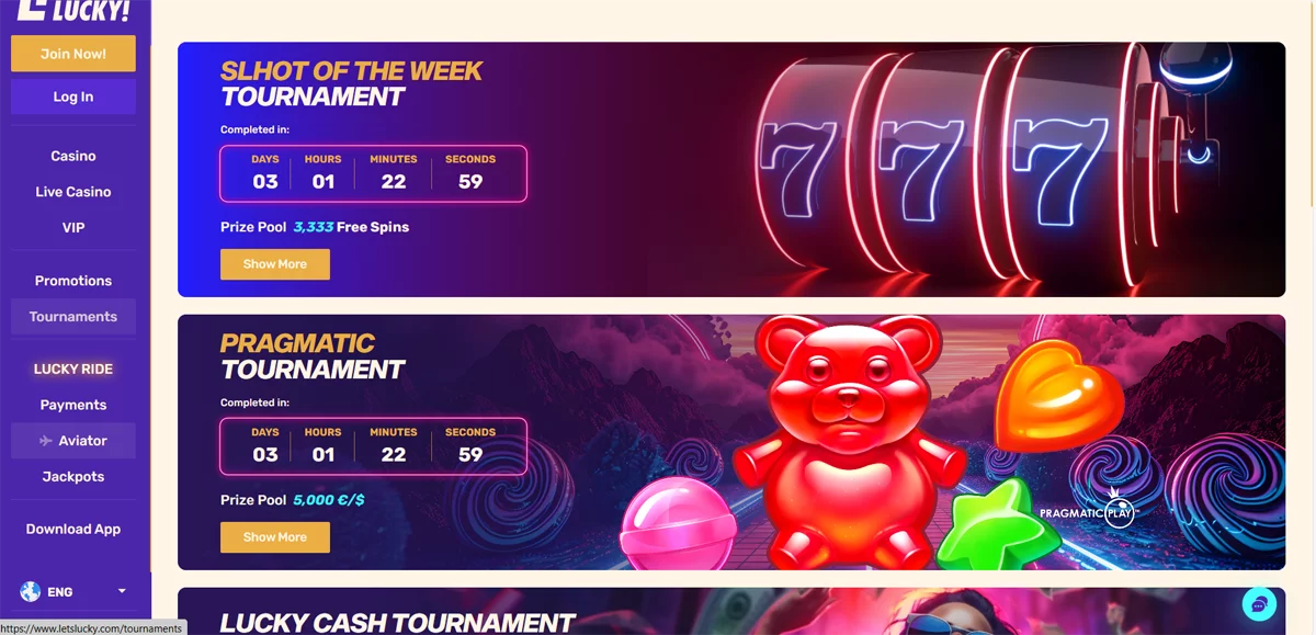 Let's Lucky Casino Tournaments