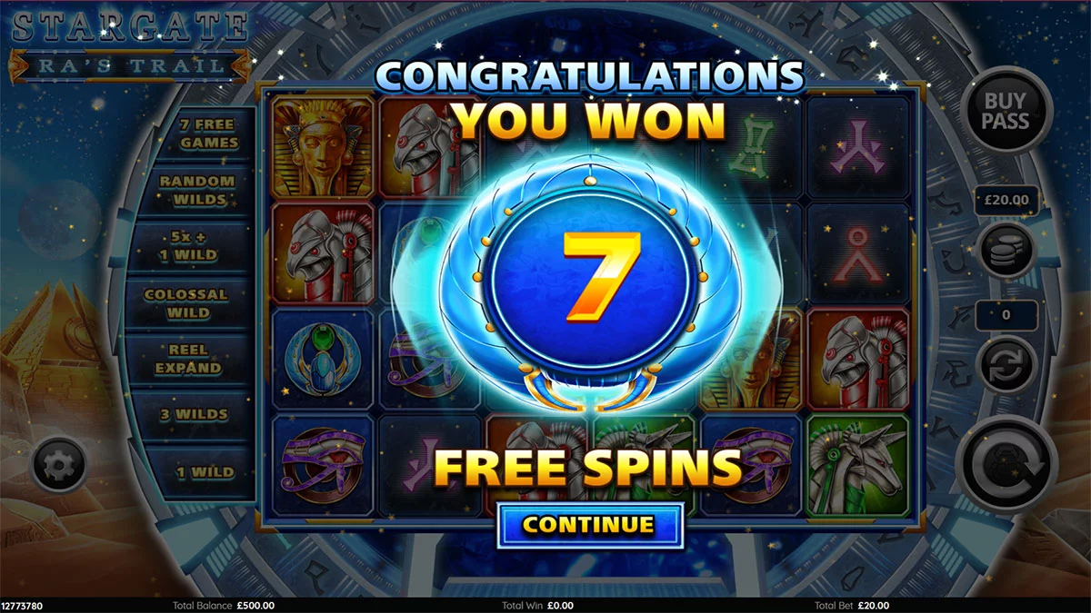 Stargate Ra’s Trail Free Spins