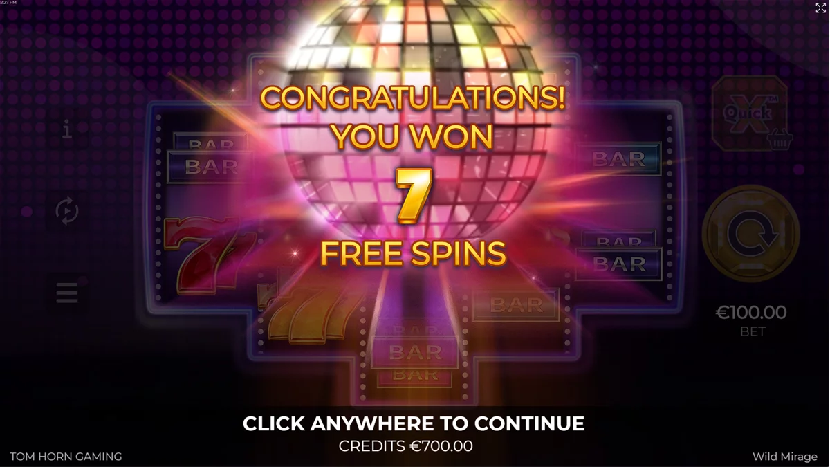 Wild Mirage Free Spins