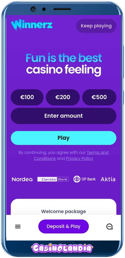Winnerz Casino Mobile View