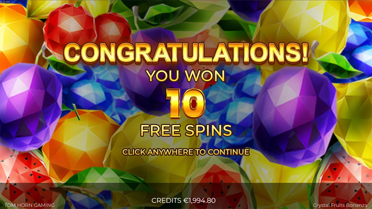 Crystal Fruits Bonanza Free Spins