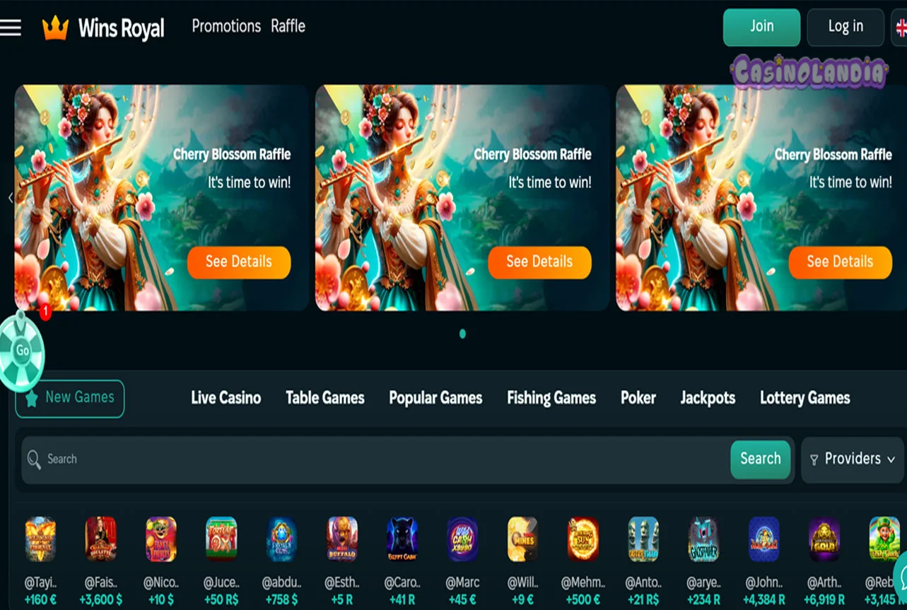 Desktop View Wins Royal Casino