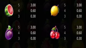Fruit Heaven Hold and Win Paytable2