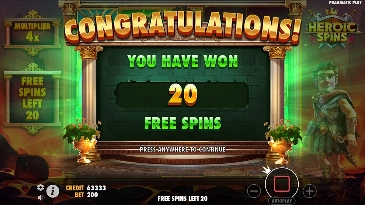 Heroic Spins Free Spins