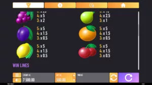 Hot Wild 20 Paytable 2