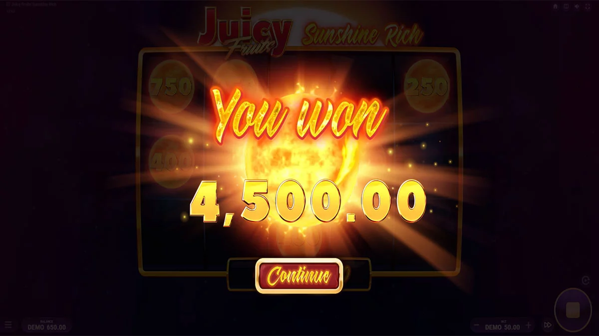 Juicy Fruits Sunshine Rich Big Win
