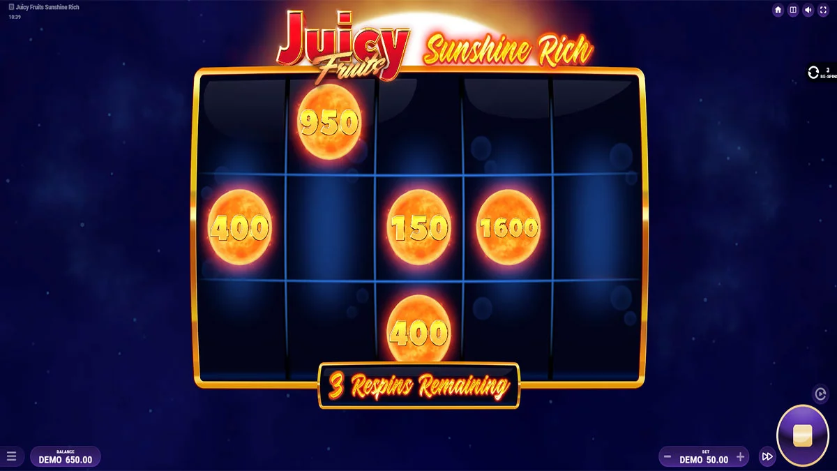 Juicy Fruits Sunshine Rich Bonus Round