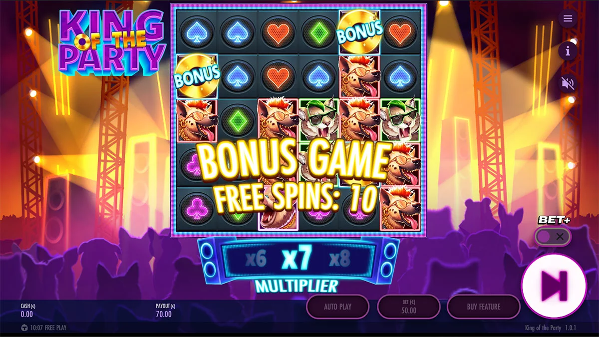 King of the Party Free Spins