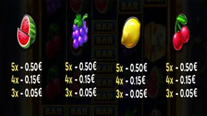 Mega Rich Fruits Paytable 2