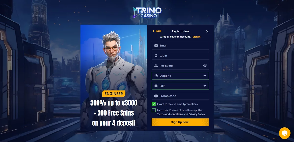 Trino Casino Registration