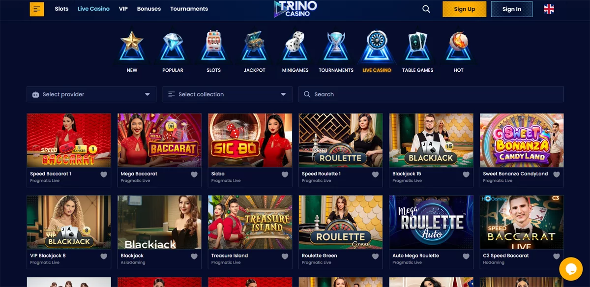Trino Casino Live Casino