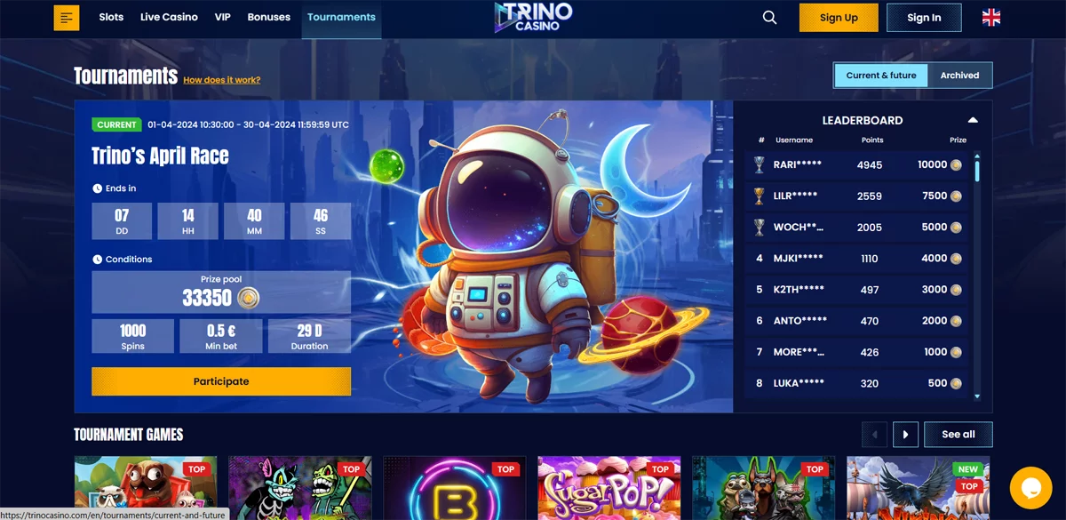 Trino Casino Tournaments