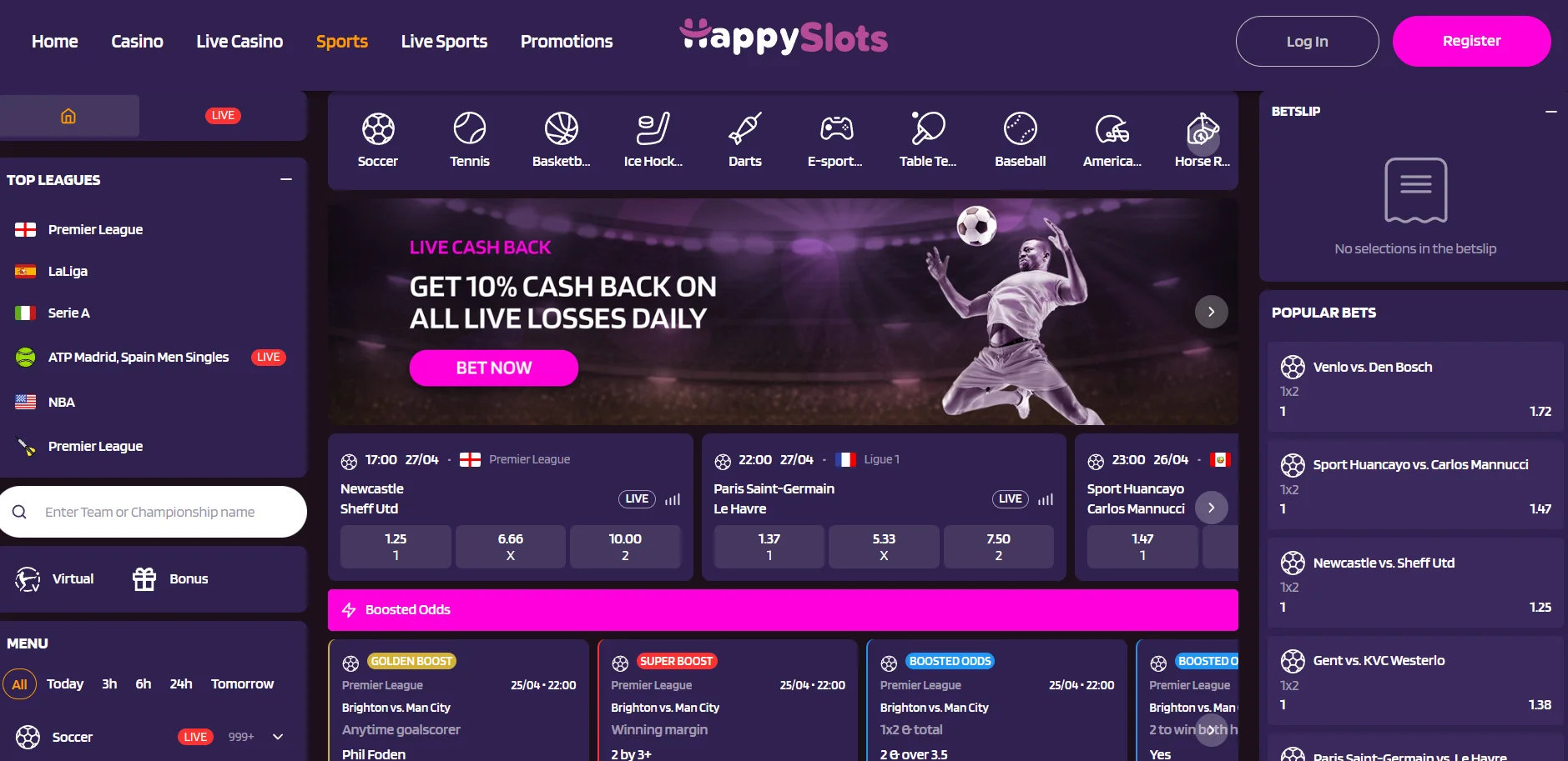 HappySlots Casino Sportsbook