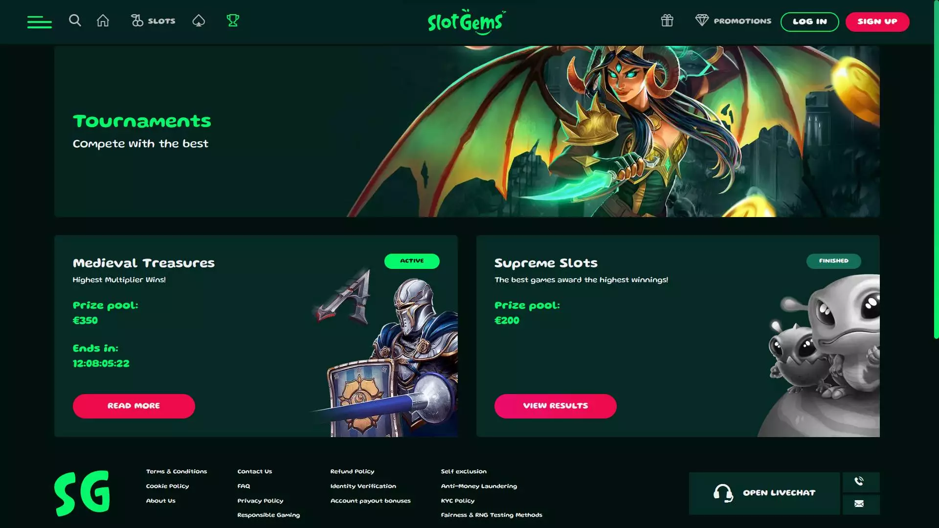 SlotGems Casino Tournaments
