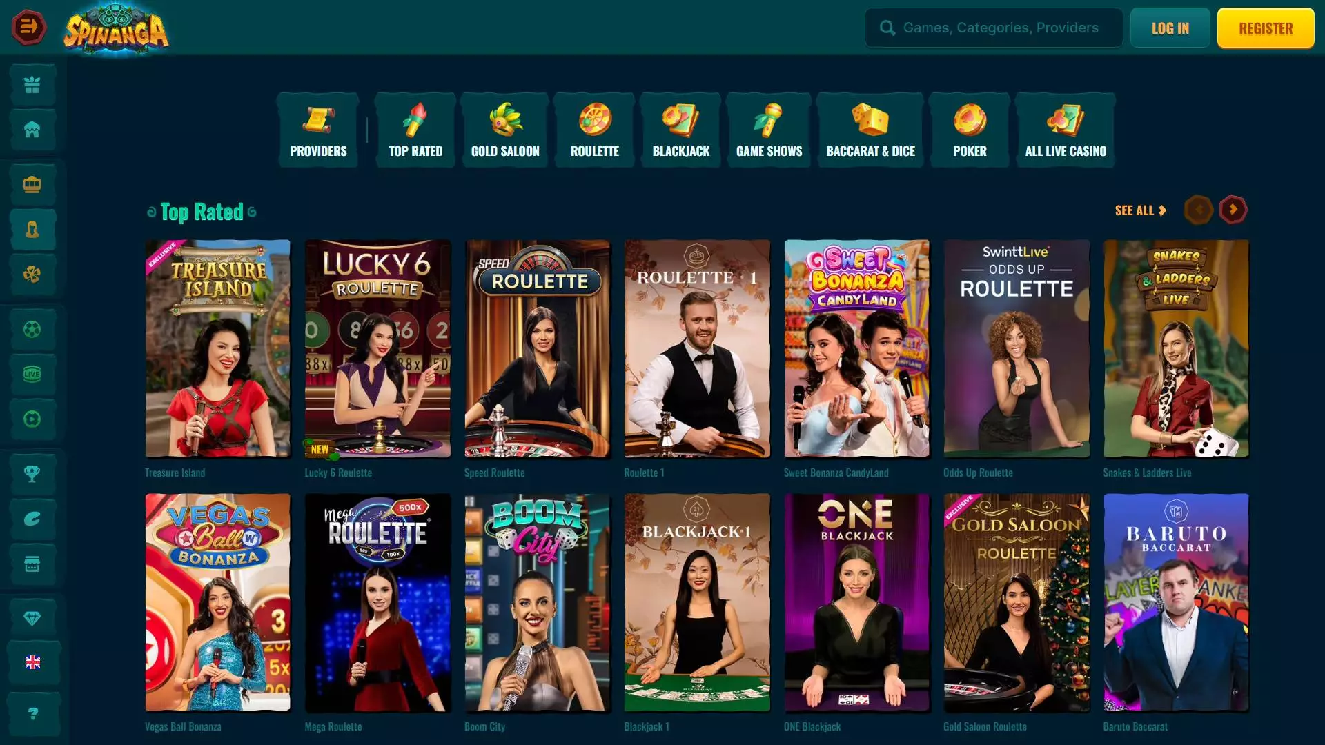 Spinanga Casino Live Casino
