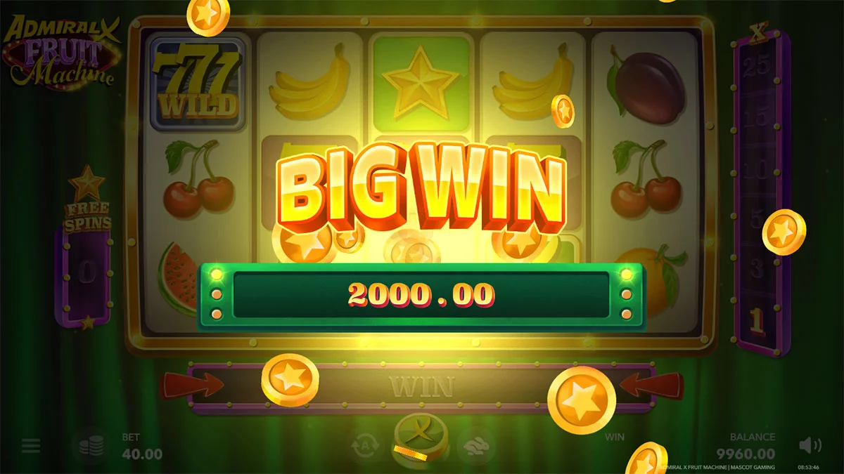 ADMIRAL X FRUIT MACHINE Big Win
