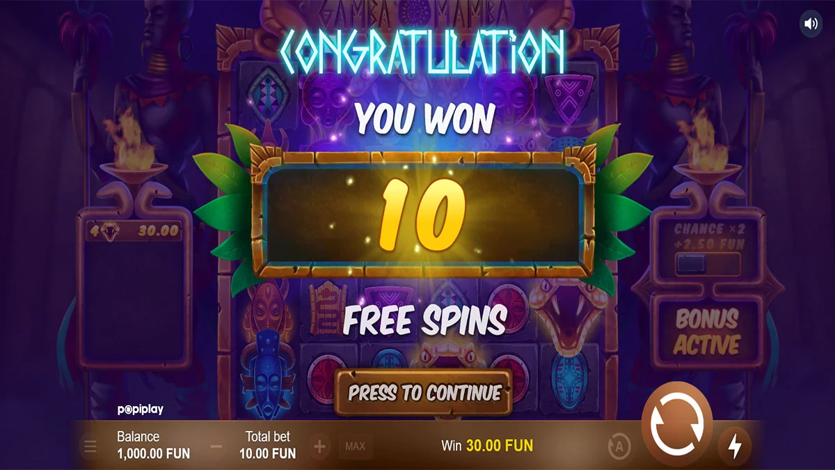 Gamba Mamba Free Spins