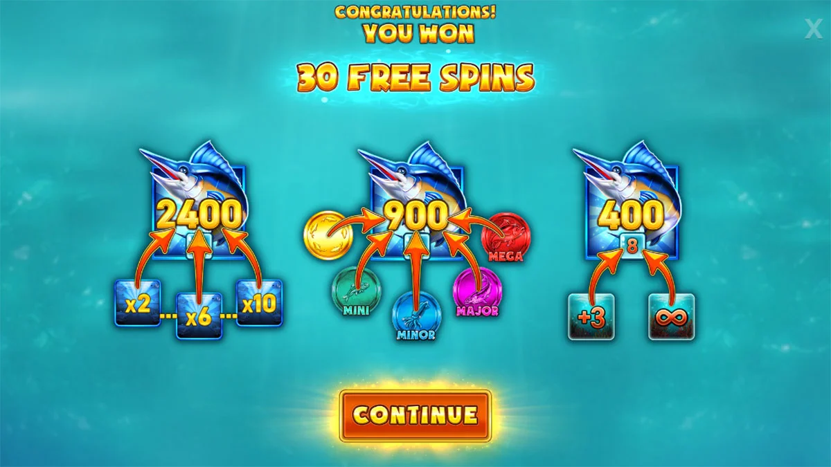 Mighty Fish™ Blue Marlin Free Spins