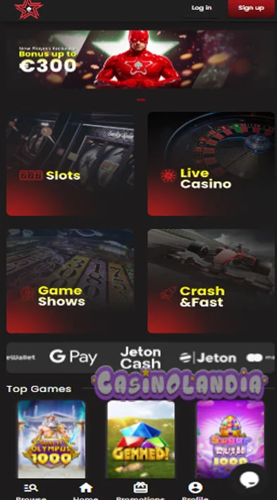Casinostars Casino Mobile View
